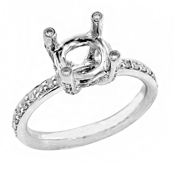 Traditional Two Prong Share Diamond Engagement Ring in Platinum