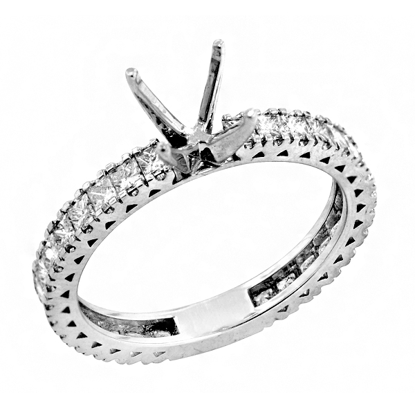 Traditional Four Prong Diamond Engagement Ring in 18K White Gold